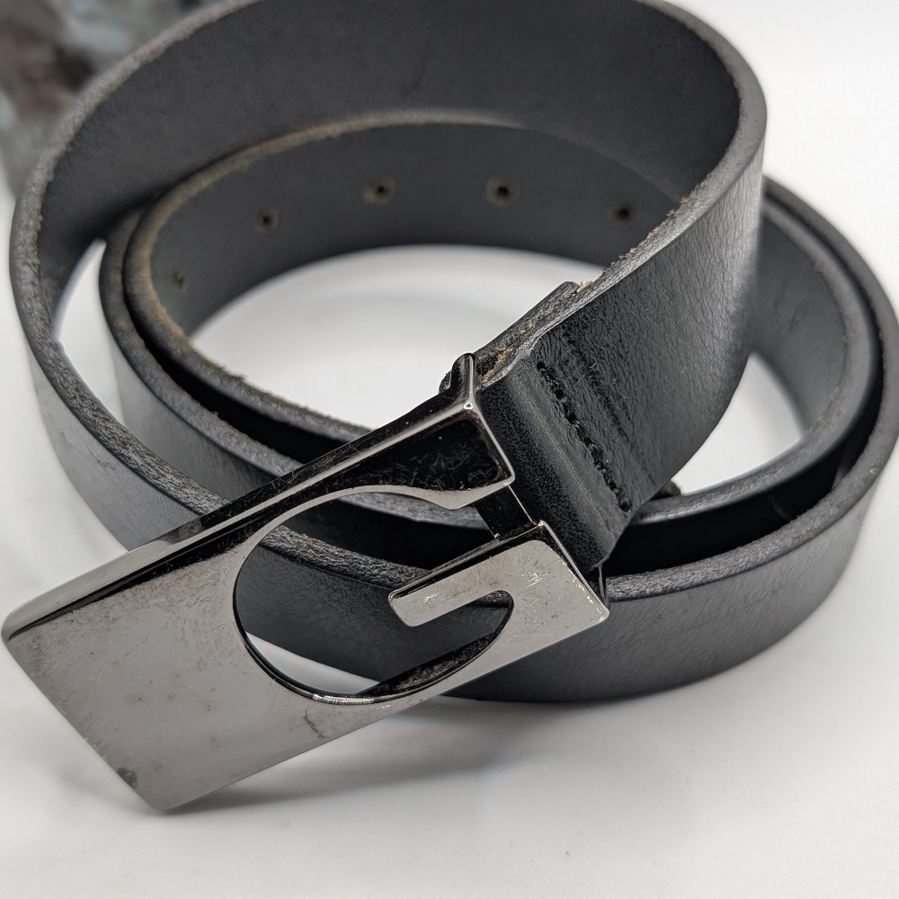 Tobacco Road Black Italian Leather Belt